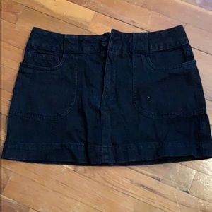black denim mini skirt